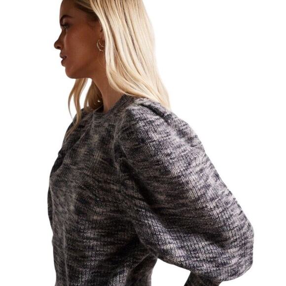 Ted Baker Jumper Sweater Women US 10 Extreme Sleeve Pullover Wool Mohair Gray - Picture 6 of 16